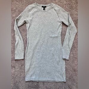 Forever 21 grey long sleeve fitted dress - Size extra large